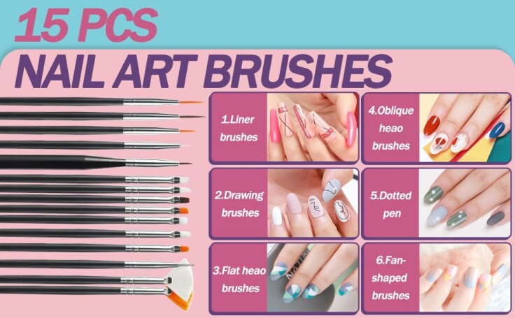 A close-up of some nail art brushes showcasing their fine tips and handles.