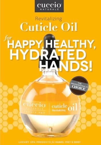 Cuccio cuticle oil advertisement for healthy hands.