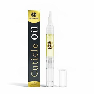 Ecco Pure cuticle oil pen with box packaging.