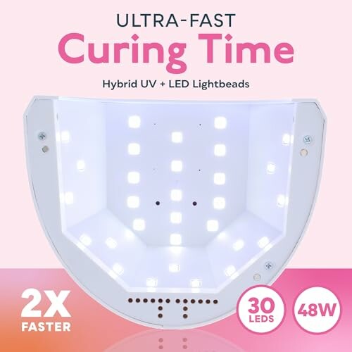 Hybrid UV and LED nail lamp for ultra-fast curing.